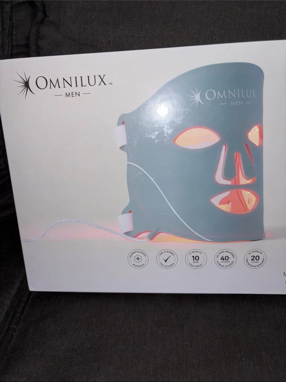 Omnilux Men LED Therapy Mask in Gray for Anti-Aging